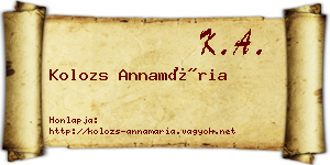 Kolozs Annamária névjegykártya