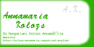 annamaria kolozs business card